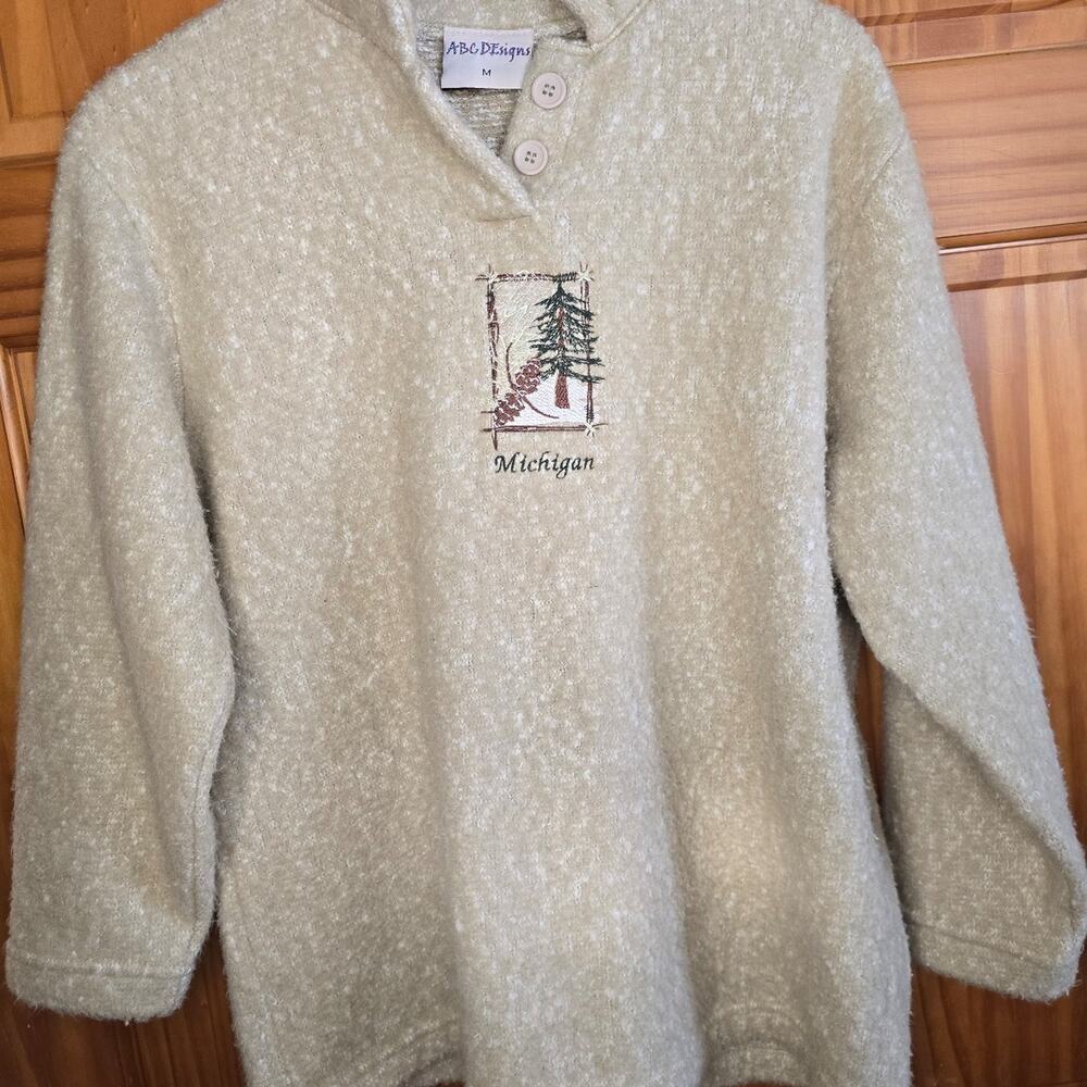 Vintage ABC Designs Cozy Sweater Michigan Size Medium